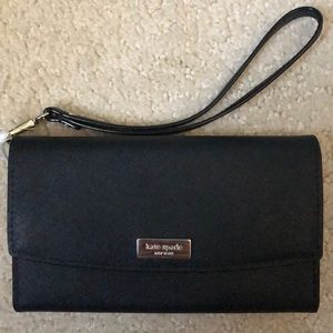 Authentic Kate Spade Black Leather iPhone Wristlet